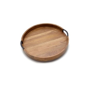 Bandeja de Madera para Servir Café y Té, Bandeja de Madera Natural para Desayuno y Comida con Asas para Aperitivos, Comedor, Hogar, Restaurante - Product Image 1