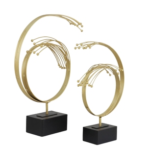 Escultura de Arte Abstracto de Lujo con Cinta Metálica, Objeto Decorativo Dorado con Base de Mármol para el Hogar, Venta al por Mayor - Product Image 4
