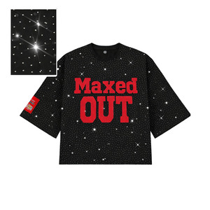 Camiseta personalizada de estilo urbano con pedrería para hombre, corte holgado, algodón grueso, logotipo de cristal en 3D, camiseta gráfica extragrande para hombre - Product Image 1