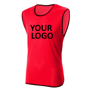 Customizable Blue Mesh Soccer Training Vest for Men's Breathable Quick Dry Eco-Friendly Lightweight O Neck Sleeveless Front Logo - Product Image 5