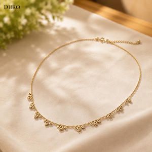 Collar de Diamantes en Forma de Lágrima, Oro Amarillo Vermeil de 14K, Joyería de Lujo para Boda, Collar Elegante con Moissanita Redonda - Product Image 3