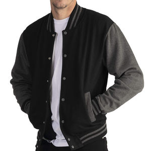 OEM Custom Design Windbreaker Unisex Customised and Breathable Product Covered <b>Button</b> Varsity Jacket Men - Product Image 3