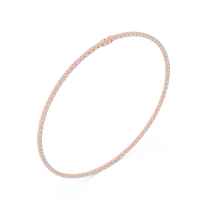 Collier tennis UNIQUE pour femme en or rose 18 carats plaqué rhodium, diamants de laboratoire certifiés, pour fêtes, mariages, usage quotidien et bureau - Product Image 3