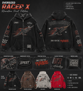 Sudadera Unisex XPERT con Capucha, Estilo Francés, Oversize, Streetwear, con Bordado de Pedrería, Anti-Pilling, Poliéster/Algodón, para Invierno - Product Image 2