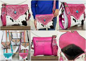 Bolsos cruzados de cuero vacuno hechos a mano de gran capacidad para mujer, bolso cruzado multifuncional de un solo hombro, artículo en oferta. - Product Image 3