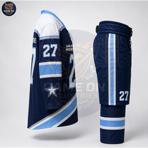 Uniformes de Hockey sobre Hielo Azul Marino Personalizados con Número, Ropa Deportiva Transpirable de Alto Rendimiento para Equipos, Diseño OEM/ODM - Product Image 5