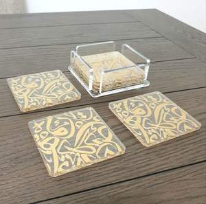 Custom Logo <b>Clear</b> Acrylic Coasters Set Heat Resistant Waterproof Drink Coaster for Home Office Bar Hotel Promotional Gift - Product Image 2