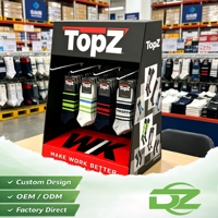 Présentoir de comptoir pliable pour chaussettes, support en PVC perforé pour accessoires vestimentaires, promotion de détail, affichage TPV