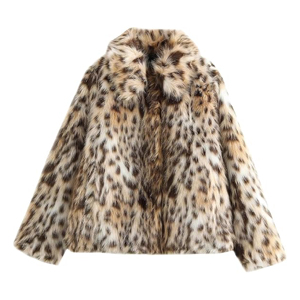 Chaqueta de lujo para mujer con estampado de leopardo, de piel sintética, opulenta, cálida para invierno, de felpa, abrigo de exterior, de corte ajustado, grueso y esponjoso, al por mayor - Product Image 1