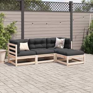 Conjunto de Sofás Modulares Grandes para Patio, de Madera de Pino Sólido Color Antracita, Sofás de Jardín - Product Image 3