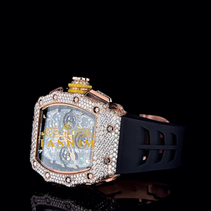 VVS Moissanite Diamond Square <b>Case</b> Business & Fashion Sport Style Stainless Steel Hip Hop Luxury Quartz Watch Unisex - Product Image 3