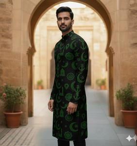 Ensemble Kurta Pyjama en Coton Imprimé pour Homme de Qualité Supérieure – Tenue Ethnique Élégante pour Fêtes, Mariages et Festivals – Disponible au Meilleur Prix du Marché - Product Image 3