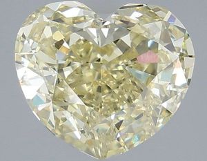 Diamant de laboratoire taille cœur 4,07 carats, jaune clair fantaisie, VVS2, certifié IGI, diamant CVD en vrac pour la fabrication de bijoux - Product Image 1