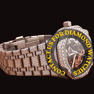 Reloj de Lujo con Diamantes de Imitación para Hombre, Estilo Hip Hop, de Acero Inoxidable, Disponible a Precio de Mayoreo - Product Image 4