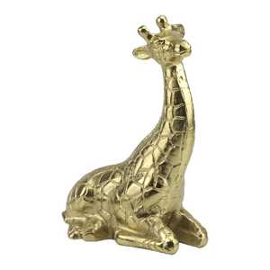 26.5cm H X 10cm W X 20cm L Golden Aluminium Giraffe Figurine Handmade Eco-Friendly Tabletop <b>Decor</b> Modern Design Living Room - Product Image 1