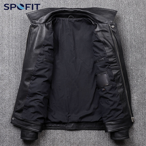 New leather jacket for men PU Leather Casual Motorcycle Jacket Classic <b>Zip</b> <b>Up</b> Winter Jacket OEM Custom Leather jacket - Product Image 5