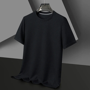 เสื้อยืดคอกลมแขนสั้นผ้าวาฟเฟิลสำหรับผู้ชายรุ่นใหม่ใส่สบายระบายอากาศได้ดี เหมาะสำหรับใส่ลำลอง - Product Image 3
