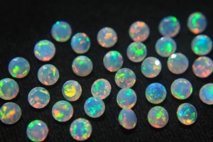 Hasnain Gems Ethiopian Natural Faceted <b>Round</b> Brilliant Cut 3mm Multi Color Gemstone Color Play Loose Opal for Jewelry Making - Product Image 5