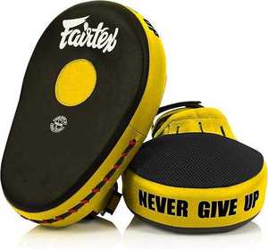 OEM <b>Cheap</b> Price Boxing Training Genuine Leather Black Yellow Fairtex Boxing Target <b>Pad</b> Fairtex Focus Mitt Never Give Up CP-FM-14 - Product Image 1