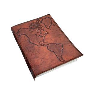 Al-Amir Handmade World <b>Map</b> Embossed Leather Journal 7x5 Travel Diary Sketchbook 200 Pages Handmade Notebook From Rajasthan - Product Image 1