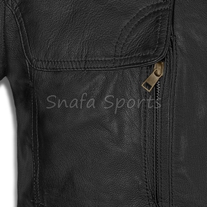 Men's Premium Custom Logo OEM <b>Western</b> Leather <b>Jackets</b> Windproof Auto & Motorcycle Wear Size Feature Leather <b>Jacket</b> - Product Image 4
