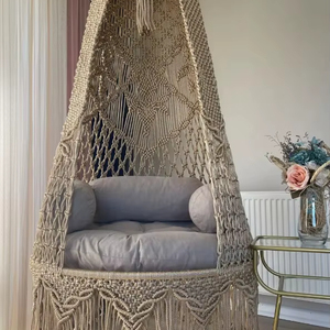 Boho Hammock Chair, <b>Macrame</b> Swing Chair, Hanging Chair for Indoor & Outdoor, Handmade Bohemian Decor - Product Image 1
