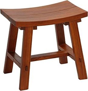 Taburete de Madera Estilo Bohemio, Diseño Rústico Artístico, Acabado en Madera Natural, Asiento Decorativo para Espacios Elegantes - Product Image 2