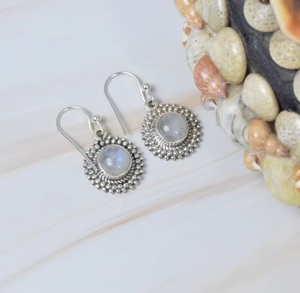 White Rainbow Moonstone 925 Sterling Silver <b>Hook</b> <b>Earrings</b> Handmade Gemstone Dangle <b>Earrings</b> June Birthstone Christmas Gift - Product Image 6