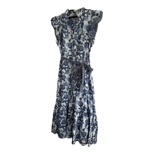 Robe d'été décontractée pour femme, coupe ample, en mousseline respirante, imprimé tropical, bretelles, mini-robe trapèze à volants - Product Image 4