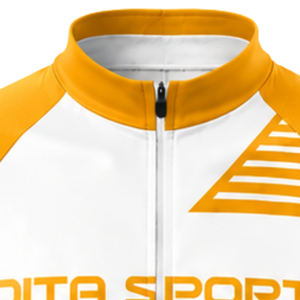 Maillot de Ciclismo Amarillo Mostaza y Blanco de Manga Corta con Cremallera Completa, Transpirable, de Secado Rápido, Ropa Deportiva de Alto Rendimiento para Ciclismo - Product Image 5