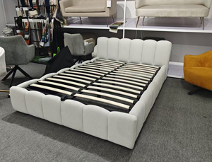 <span class=keywords><strong>Lit</strong></span> rembourré moderne en velours capitonné avec rangement, tiroirs et tête <span class=keywords><strong>de</strong></span> <span class=keywords><strong>lit</strong></span> ottoman - Product Image 1