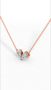 Collier Toi et Moi avec diamant de laboratoire taille poire en or 18 carats – Élégant double pierre, symbole d'amour radieux - Product Image 6
