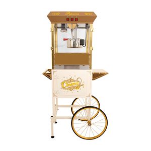 Machine à Popcorn Commerciale avec Chariot, Cuve de 8 Oz, Blanc Doré, Occasion - Product Image 3