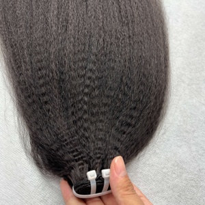 Cuticle Aligned Human Hair Kinky Straight Bundles Hair Extensions 100% Raw Hair Extensions from One Donor - Product Image 3