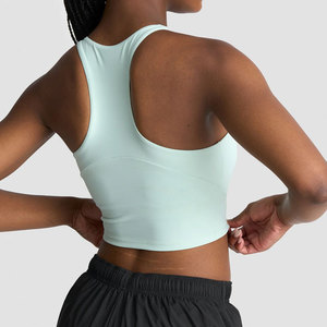 Top Deportivo Plegable para Mujer, Estilo Tank Top, Corte Recortado, Transpirable, Elástico en 4 Direcciones, Compresión, para Entrenamiento, con Textura Acanalada - Product Image 6