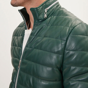 Modern High Street Style Leather Puffer <b>Jacket</b> for Men Warm Quilted Outerwear Comfortable Fit Fashion Wear Front Logo - Product Image 6