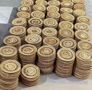 New Style Rattan Cup <b>coaster</b> Pad Drinking Teacup Small Decorative Placemat <b>coaster</b> Original From Vietnam - Product Image 1