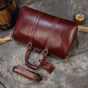 กระเป๋าเดินทางหนังแบบปรับสายสะพายได้ กระเป๋าเดินทางสุดสัปดาห์แบบมีซิปปิด ความจุขนาดใหญ่ กันน้ำ - Product Image 5