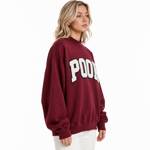 Sudadera Oversize Personalizada para Mujer con Cuello Alto, Bordado de Chenilla, Forro Polar, Ajuste Holgado, OEM ODM, Sudadera con Letras Griegas - Product Image 4
