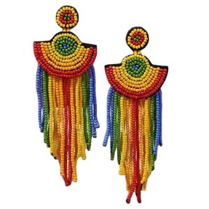 Pendientes de Cuentas Estilo Bohemio para Mujer, Diseño Más Reciente, Joyería de Playa para Chicas, Venta al por Mayor, Pendientes de Verano para Uso Diario y Fiestas Navideñas, Estilo Indio - Product Image 2