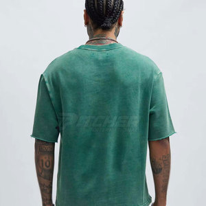 T-shirt délavé pour homme prêt pour la ville, en coton respirant, tenue décontractée et tendance pour le quotidien - Product Image 3