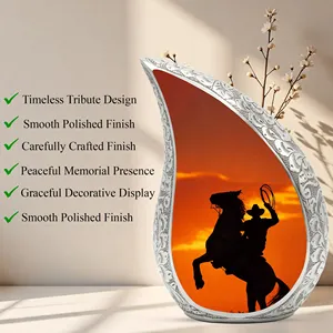 Urna Funeraria Estilo Vaquero de Primera Calidad para Papá, Personalizada, Color Rojo Rubí, 220 Pulgadas Cúbicas, Duradera, OEM - Product Image 2