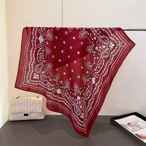Paisley Print Cotton Feel Headscarf Spring Autumn Warm <b>Scarves</b> Neck Women Fashion Decoration Soft Foulard Bandana Winter 65*65cm - Product Image 2