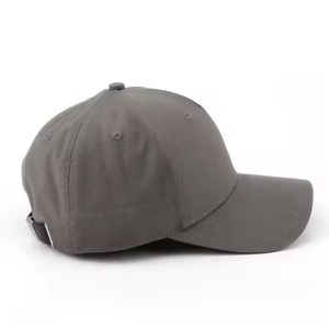 Casquette de baseball réglable 6 panneaux en coton gris 100 % respirante avec visière pour usage extérieur décontracté - Product Image 4