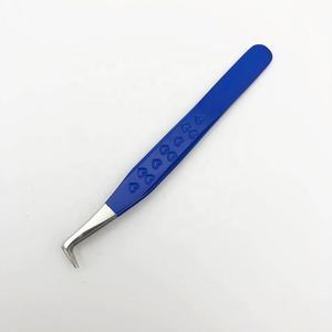 แหนบถอนขนตาสแตนเลสสตีลแข็งแบบมืออาชีพ90องศาอุปกรณ์ต่อขนตาสีฟ้าดีไซน์รูปหัวใจ - Product Image 5