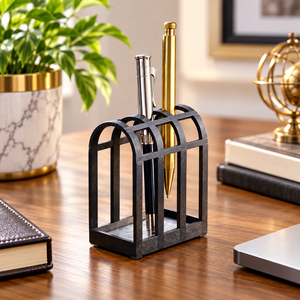 Lovely <b>Pen</b> Holder Gold Frame Ceramic White <b>Pen</b> Holder Desk <b>Organizer</b> for Office Study Table <b>Pen</b> Holder by Falah International - Product Image 5