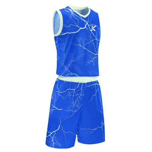Ensemble de maillot et short de basketball pour hommes de haute qualité, respirant, en polyester, uniformes en maille, grandes tailles, couleur personnalisée imprimée - Product Image 2