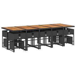 Juego de Comedor para Jardín en Negro y Crema - Product Image 4