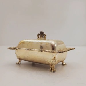 Copper Finished Butter Dish Elegant Metal Butter <b>Storage</b> Container Used As A Gift Item For Special Occasions From India - Product Image 4