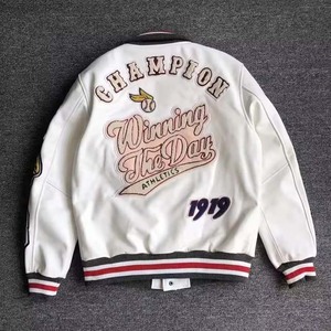 Vintage High Street Style <b>Men's</b> <b>Wool</b> Letterman Jacket Custom Logo OEM ODM Crop Varsity <b>Coat</b> Plus Size For Winter School Jacket - Product Image 3